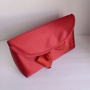 YvesSaintLaurent holiday/evening clutch purse red satin small polka dot print li